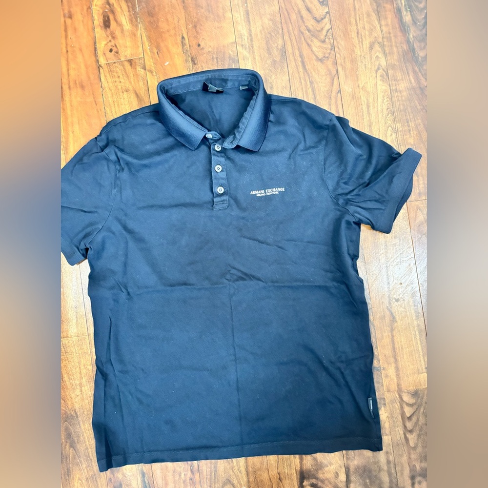 Men’s Armani Exchange Navy Polo Shirt - Picture 2 of 4
